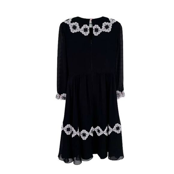Ted Baker London AVIANAH Applique midi skater dress Lace Trim Fit Flare 1 USA 4 - Picture 9 of 16